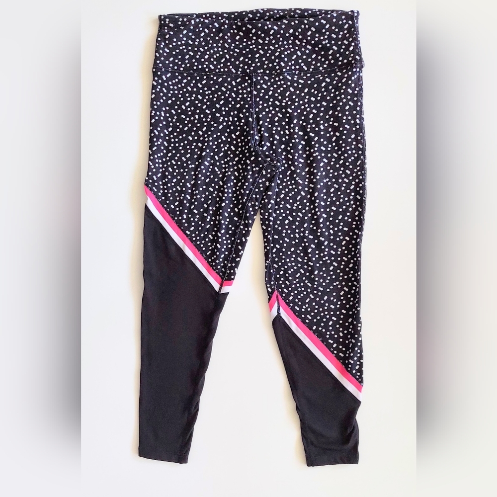 Betsey Johnson Performance Active Leggings Black Passion Black Pink Size Medium